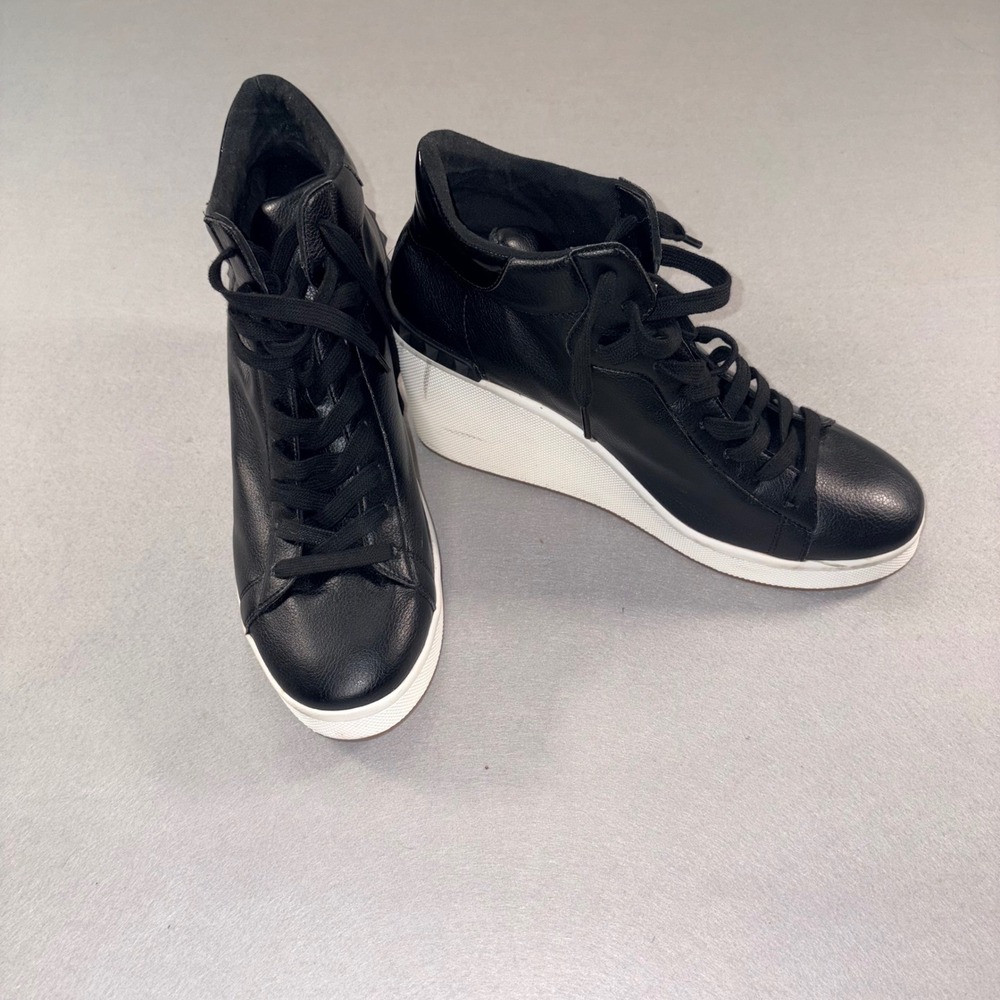 Steve Madden Brix Black Studded Wedge High Top Sneakers Size 11M